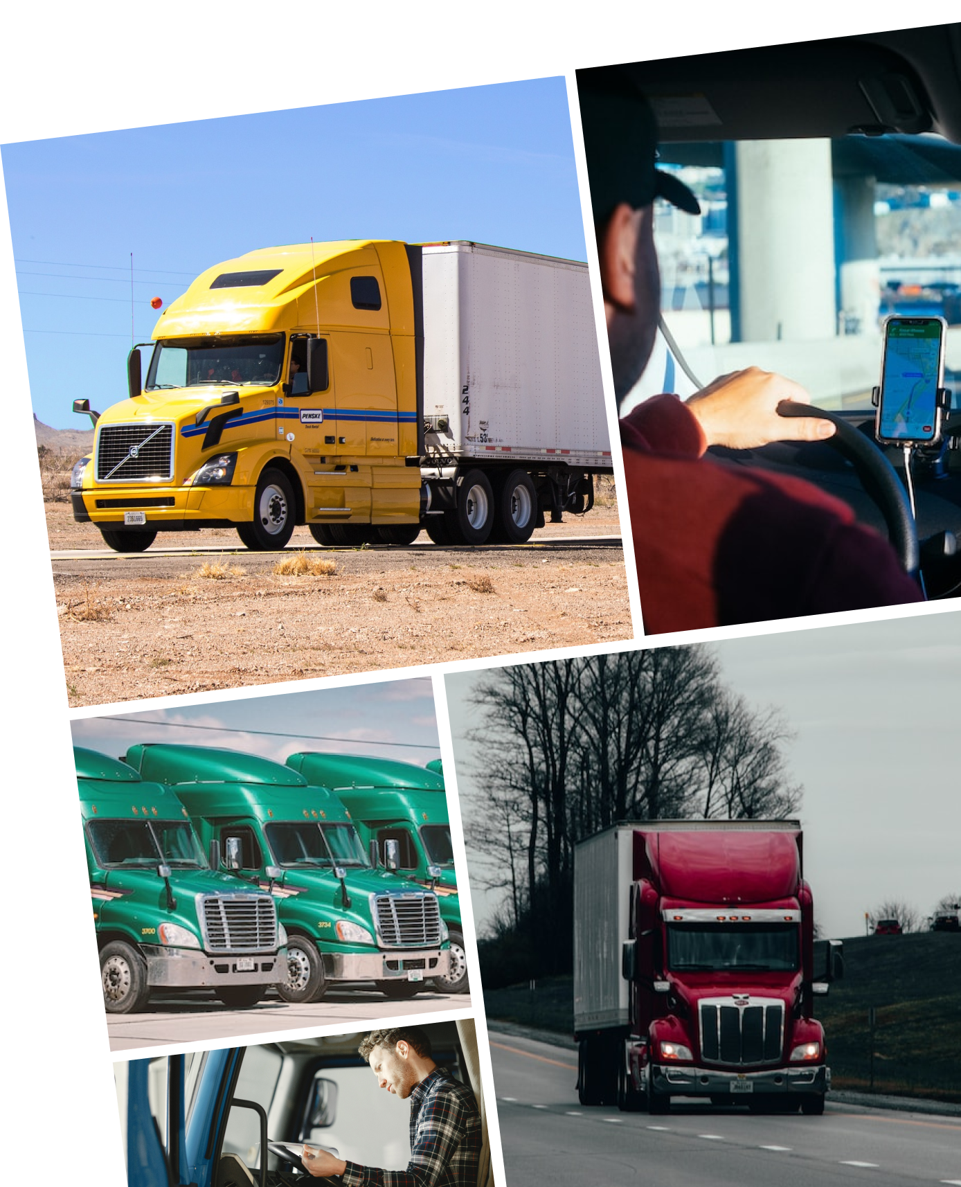 A collage of LTL freight shipping images